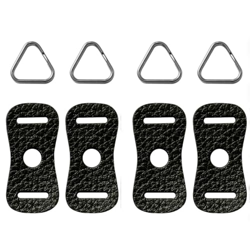 ThtRht 4 anneaux crochet sangle appareil photo avec protecteur cuir noir