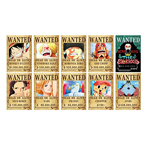 Pirates Wanted Posters Set Of 10Pcs Home Decor + Jolly Roger Pirate Banner Flag Wall Art Hanging #TOP2