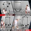 OPPSDECOR Smith Machine Squat Rack with LAT-Pull Down Multifunctional Power Rack with Cable Crossover Machine Power Cage with Barbell Bar Full Body Training Attachments for Home & Garage Gym