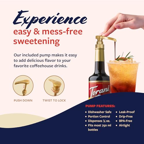 Image of Torani Blood Orange Syrup for Drinks, Flavoring for Iced Tea, Lemonade, Sodas, and Cocktails, Glass Bottle with Pump Included, 25.4 Fl Oz