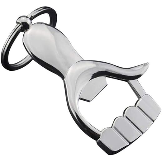 Multifunctional Metal Key Chain Bottle Opener Silver