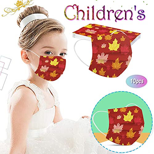 50pcs Kids Thanksgiving Face_Masks - Children Holiday Face_Covering Cute Turkey Maple Leaf Printed 3Ply Face Bandanas for Outdoor School (Multicolor21) - Image 3