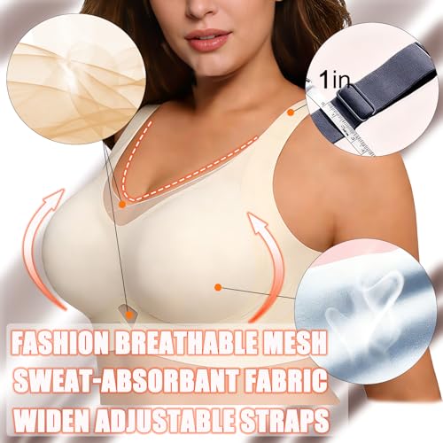 Image of Smoothing Bra Anti Sagging Wireless Push Up Bras for Women No Underwire Full Coverage Bra Comfy Bras for Women