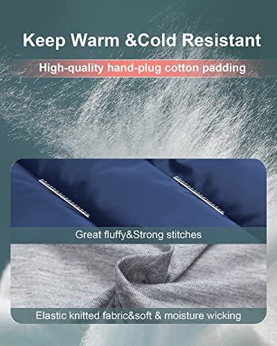 Creatmo Us Womens Quilted Hooded Vest Outerwear Stand Collar Gilet For Spring Fall Winter Navy L #TOP3