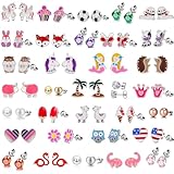 TAMHOO 33-Piece Earrings for Girls Hypoallergenic Earring Pack - Animal Earings for teen Girl - Cute Ear Rings Birthday Gifts for Teens，Kids Earrings Set