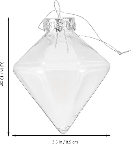 Miniatura 4 de Angoily Bolas de adorno rellenables de plástico transparente para Navidad, 12 unidades, prisma, bola de decoración de Navidad para proyectos de