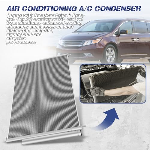 Image of Air Conditioning A /C Condenser Compatible with Honda Odyssey 2011-2017# 3892, 80110TK8A01, 80110TK8A02, 80110SK8A01