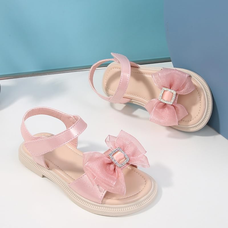 Image of kkdom Girls Cute Heart Sandals Open Toe Summer Flats Dress Sandals Shoes