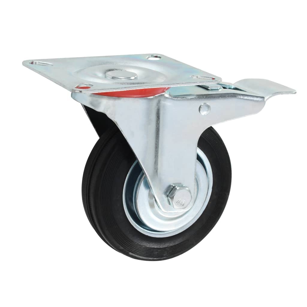 vidaXL 32x Rollen Lenkrollen mit Doppelbremsen Bockrollen Schwerlastrollen Transportrollen Möbelrollen Laufrollen Industrierolle 100mm Gummi Eisen