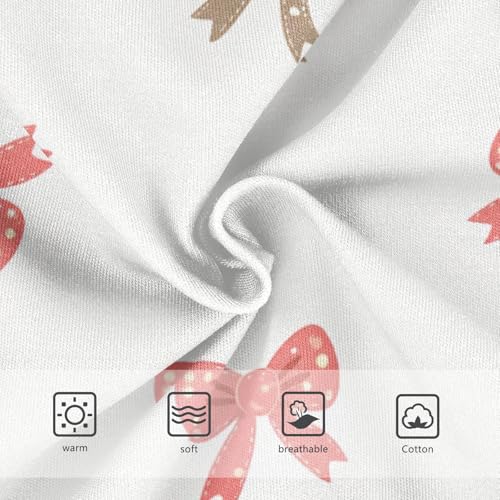 Girls' Soft Triangle Panties Organic Underwear for Toddlers Christmas Bows in Sizes 2T,3T, 4T, 5T, 6Y and 8Y3