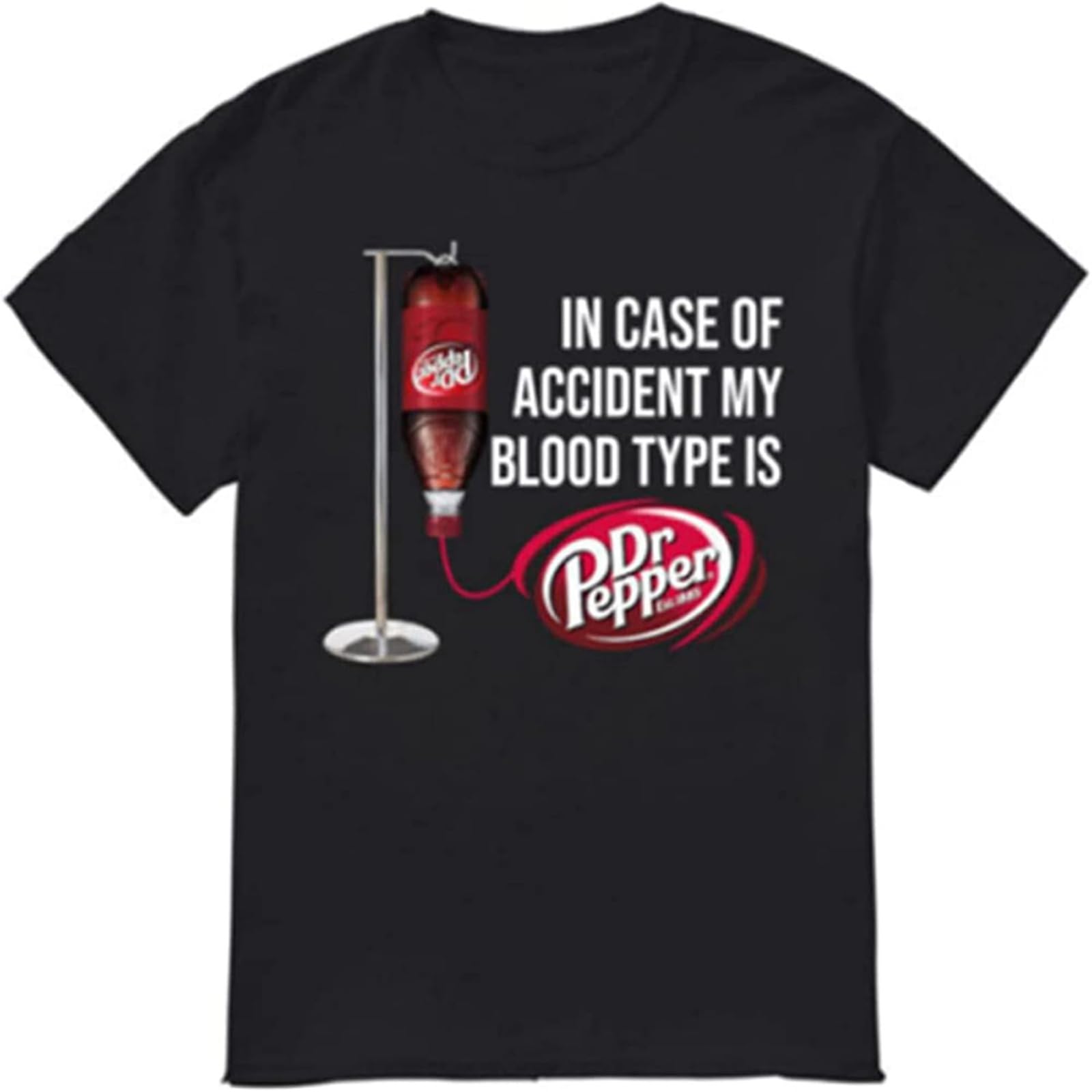 Miss Lilly Men's Black In Case Of Accident My Blood Type Is Dr.pepper Funny T-Shirt Xxl