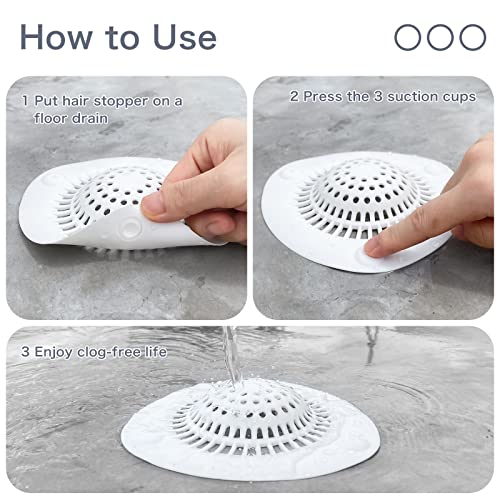 Tapón recolector de cabello para drenaje de ducha en silicona 3 unidades miniatura 6