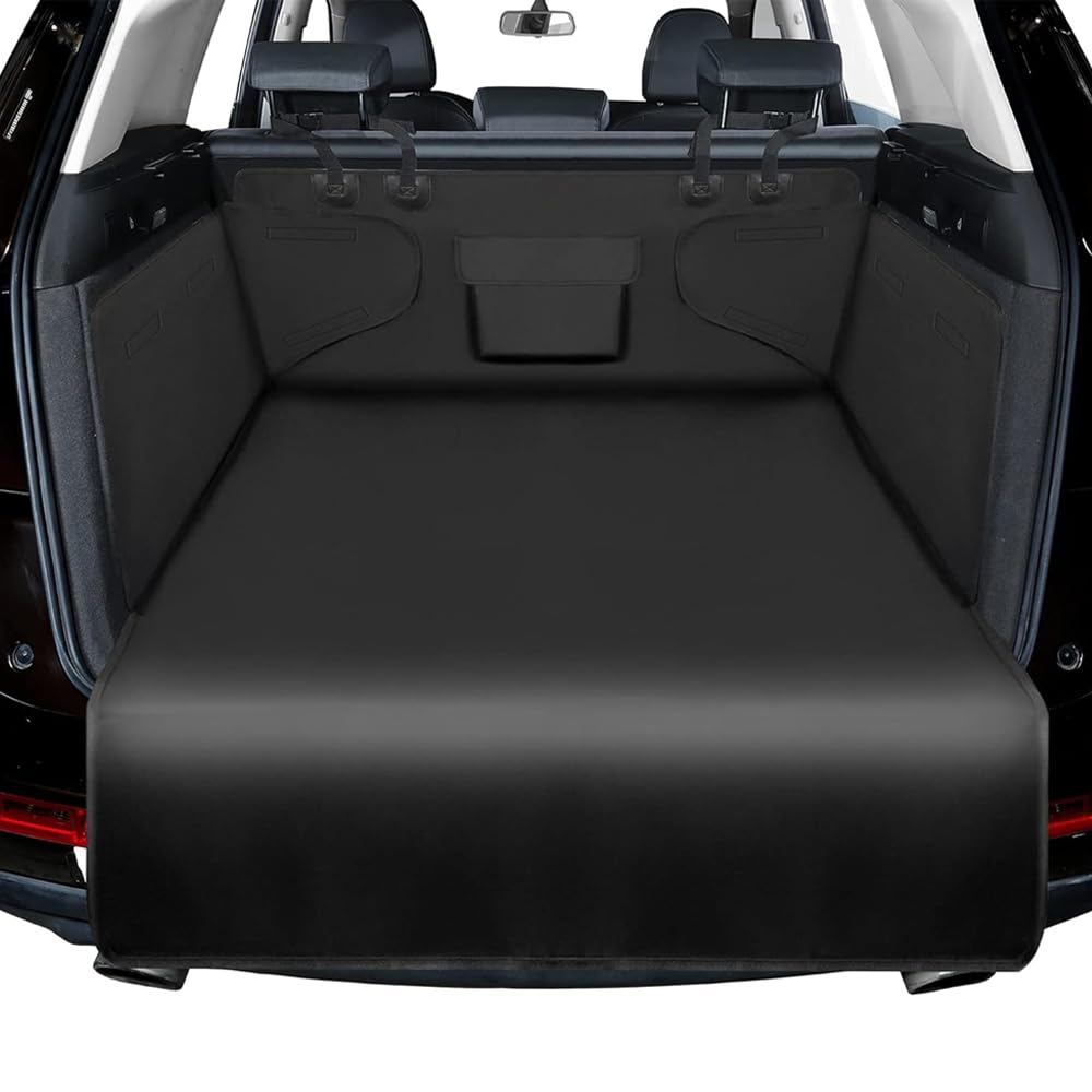Protezione per bagagliaio auto cane per VW Passat B8 3G Variant 2014-2018,Telo Auto per Cani Copertura Protettiva per Baule con Protezione Laterale e Paraurti Telo Macchina,175 * 105-Black