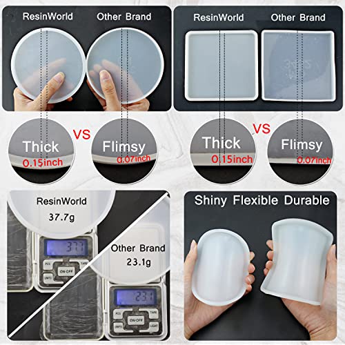 Resinworld RW-MC-090-1104 8 Pack Thick 4 Inches Resin Coaster Molds Set thumb #1