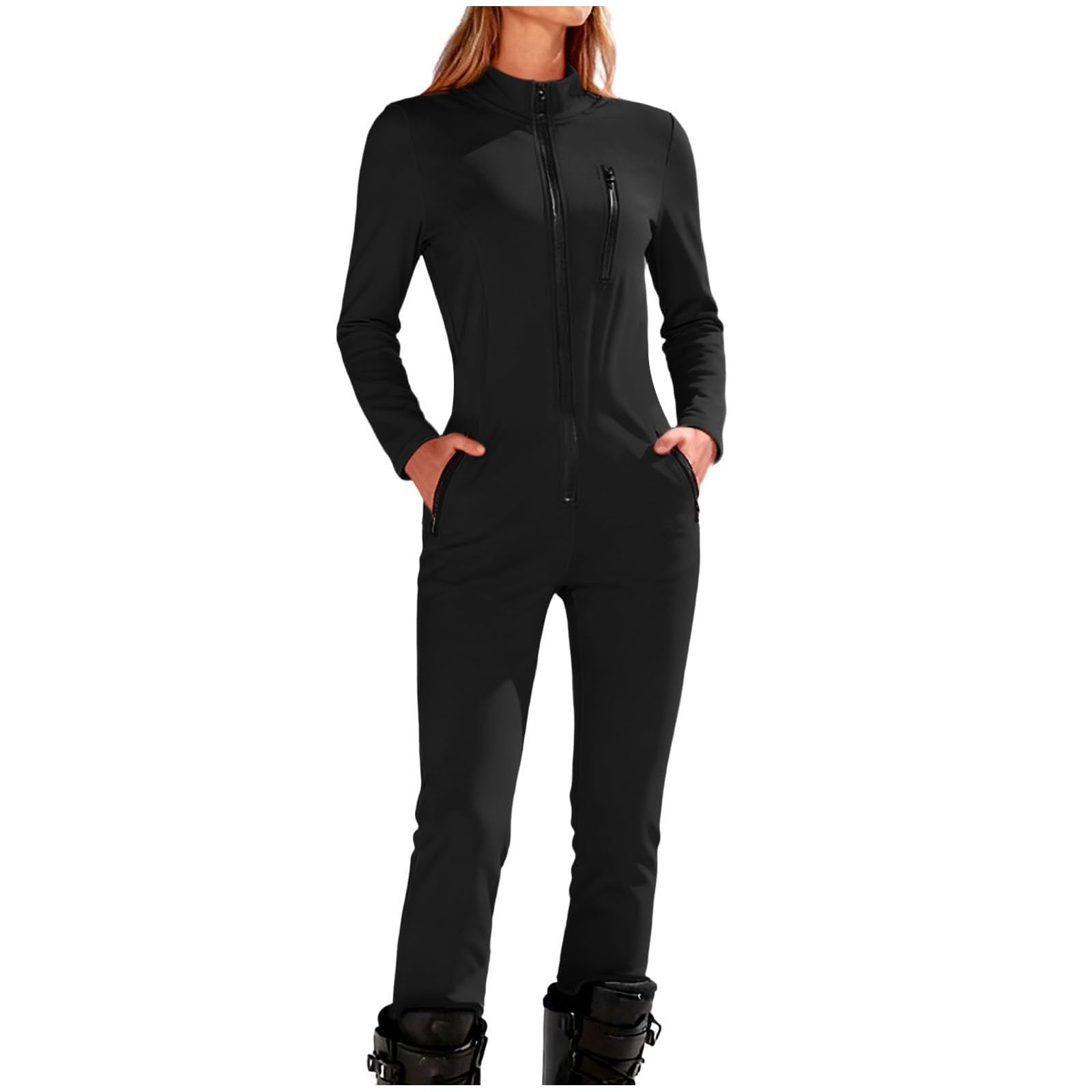 Genérico Traje De Nieve Mujer Te Mantiene Abrigado Base Basica Regular Fit Largo Jogger Deporte Deportiva Abrigo Nieve Mujer Deportes Negro Impermeable Slim Fit Gifts for Women Invierno