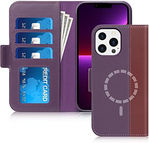 Fyy iPhone 13 Pro Max Case, 2-in-1 [Support Magsafe Charger] Magnetic Detachable Wallet Phone Case with Card Holder Protective Shockproof Cover for Apple iPhone 13 Pro Max 6.7" (2021) Black