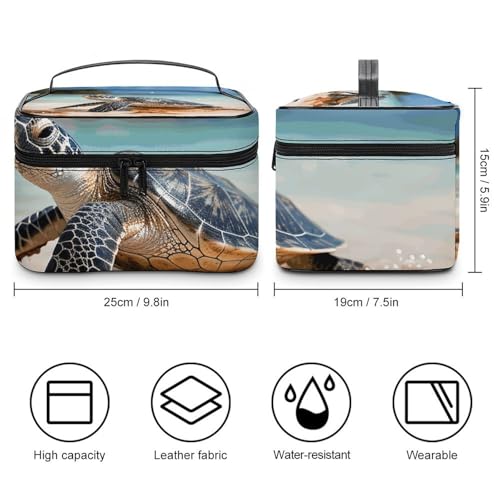 Foldable Travel Luggage Bag for Men And Women, Dry And Wet Separation Portable Travel Luggage Bag, Sea Turtle on The Beach Printed Waterproof Sports Luggage Bag, Fitness Bag2
