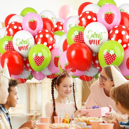 Save 50% on 60-Piece Strawberry Party Balloons - Image 3