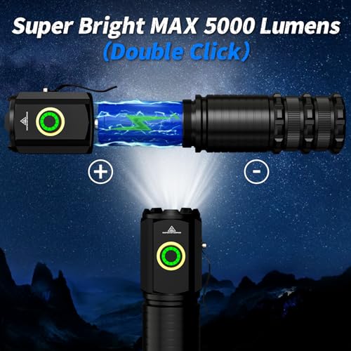 Wind&Moon Small Powerful Torch Rechargeable,High Lumens Led Torches Super Bright Battery Powered,Pocket Torch 5 Modes IPX5 Waterproof Magnetic Clip On Head Torch for Camping,Travel,Hiking,Emergency - Image 4