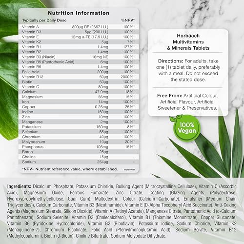 Multivitamin Tablets for Men and Women | 400 Count (13 Months Supply) | with 28 Essential Nutrients Including Vitamin D, B12, Zinc and Iron | A-Z Vitamins & Minerals | by Horbaach - Image 4