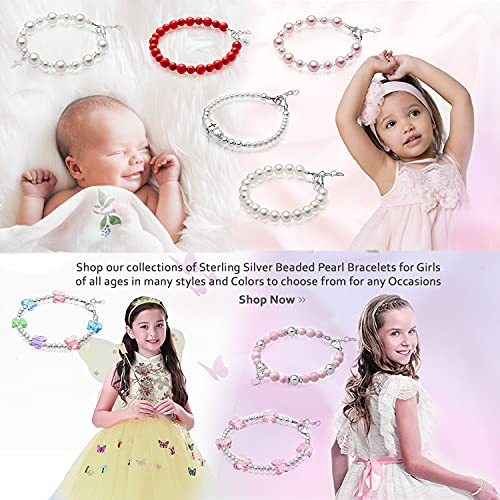 Baby Crystals BM01W Sterling Silver Charm Bracelets For Girls -Girls Jewelry With High End European White Simulated Pearls And European Crystals thumb #6