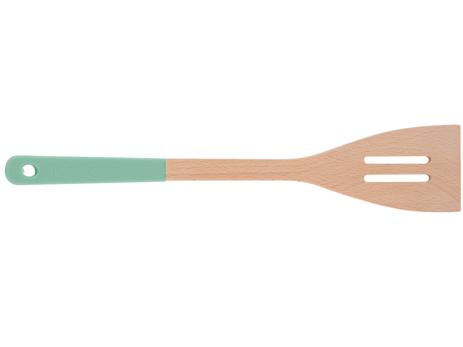 Creative Tops Katie Alice Cottage Flower Beech Wood Slotted Spatula with Silicone Handle, 33 cm - Multi-Colour