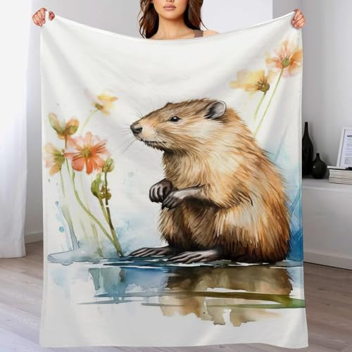 Couverture castor en flannel douce lavable machine contre le froid