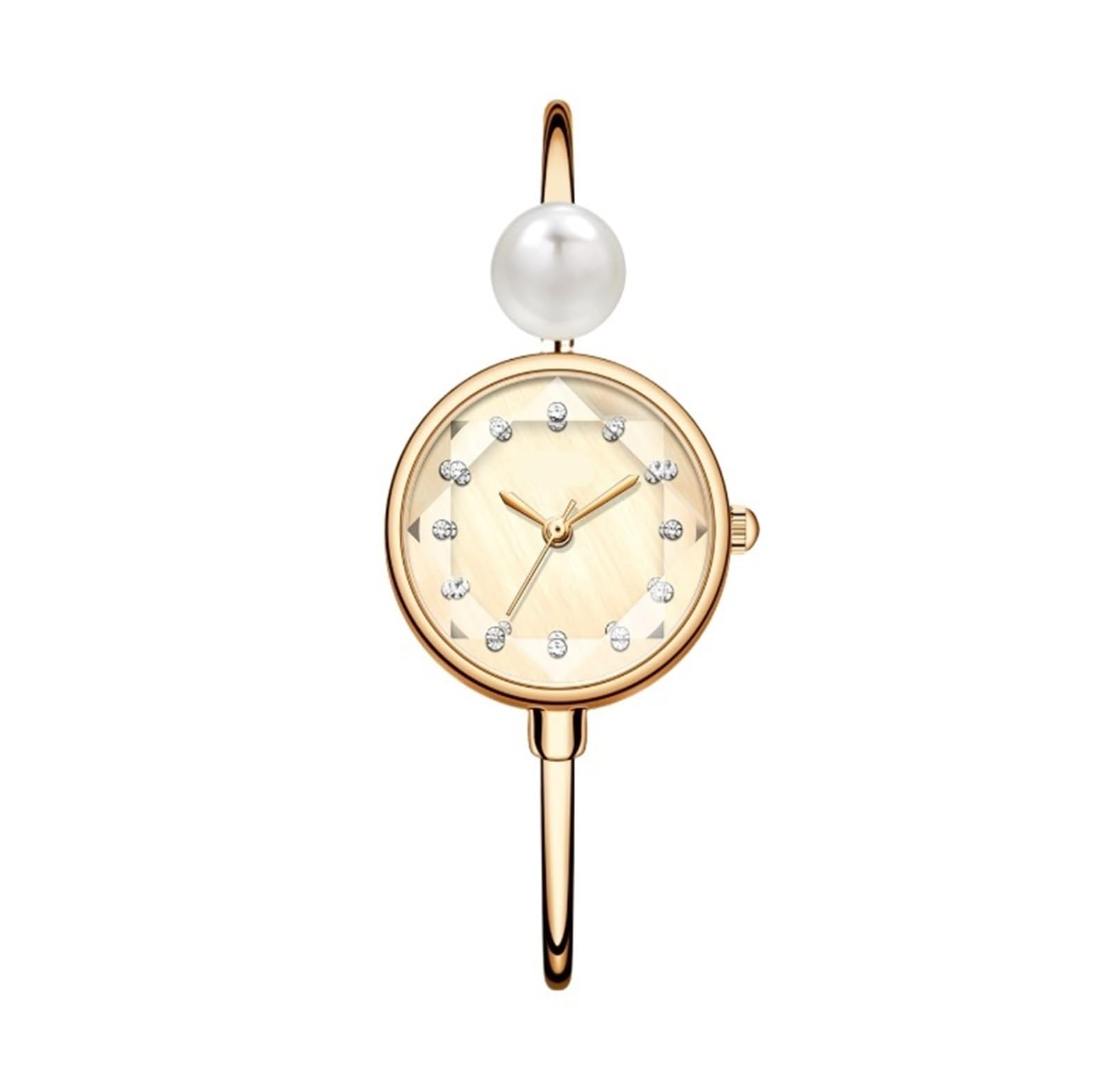 Orologio da polso delicato da donna, elegante braccialetto di perle, orologio da polso al quarzo rotondo impermeabile, regalo for le donne Orologio da polso(Gold)