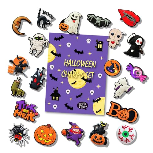 PREMIUM Halloween Shoe Charms Set 30 Pcs Cute Decoration Charms Gift for Boys Kids Teens and Adults (Halloween - Set of 30)