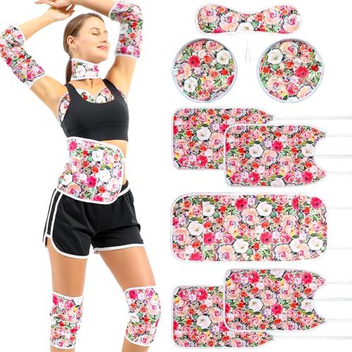 KANAV 8 Piece Castor Oil Pack Wrap Set, 100% Organic Cotton Lined Reusable Castor Oil Compress Packs for Liver Detox Insomnia Constipation and Inflammation, Organic Castor Oil Wrap for Womens Gifts