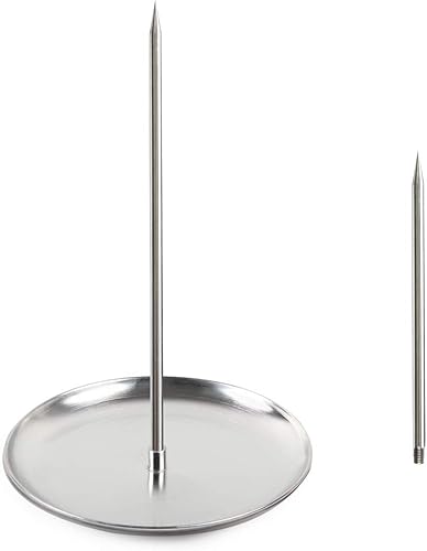 Miniatura 9 de Pincho vertical de acero inoxidable para barbacoa brasileña, soporte de brocheta extraíble para asar carne para asar carne filete de pollo entero