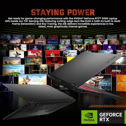 Image of ASUS TUF A18 18 inch WUXGA 144Hz Gaming Laptop, AMD Ryzen 7 260, NVIDIA GeForce RTX 5060 8GB GDDR7, 64GB DDR5, 2TB SSD, Backlit Keyboard, FHD IR Camera, Wi-Fi 6E, Win 11 Pro, Gray, 1TB Docking Station Set