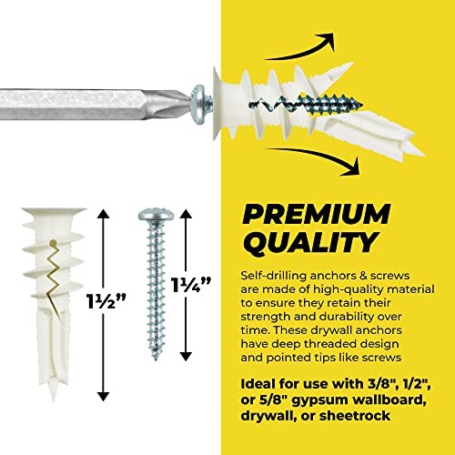 Qualihome QHSDAP0120 #8 Self Drilling Drywall Plastic Anchors thumb #5