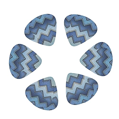 Pack de 12 médiators en denim bleu dégradé pour guitare électrique Guitare acoustique Diverses guitares - Les Beatles, Paul McCartney, John Lennon, RIngo Starr, George Harrison Pack de 12 médiators en denim bleu dégradé pour guitare électrique Guitare acoustique Diverses guitares
