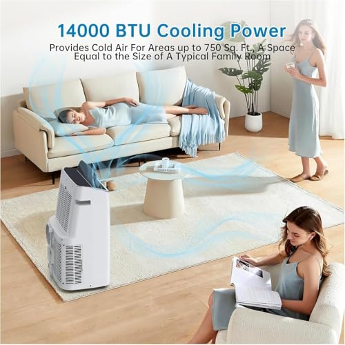 Image of Garvee 14000 BTU Portable Air Conditioner up to 750 Sq.Ft for Rooms, Office