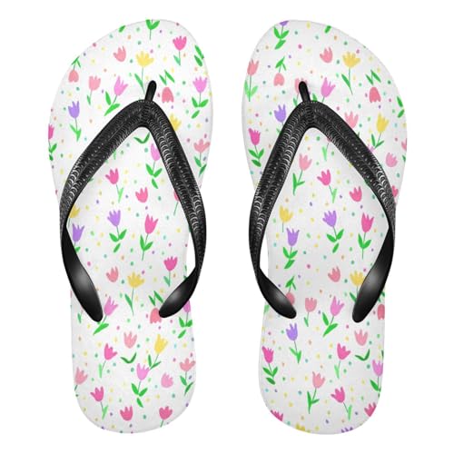 STAYTOP Cute Tulips Flip Flops Sandals of Men's & Women's,Sandals Beach Slippers Shower Slides