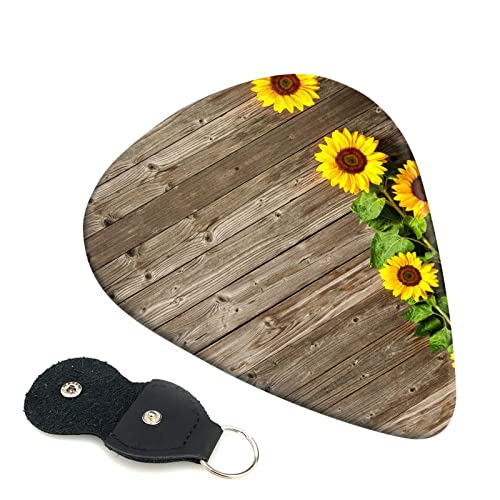 Tournesols sur planche de bois médiator de guitare ensemble de 6 pièces pour guitare acoustique, guitare électrique… - Les Beatles, Paul McCartney, John Lennon, RIngo Starr, George Harrison Tournesols sur planche de bois médiator de guitare ensemble de 6 pièces pour guitare acoustique, guitare électrique…