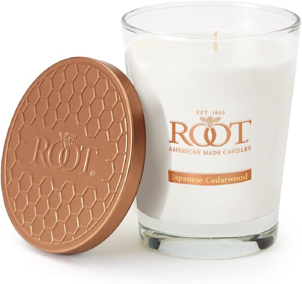 Scented Candles Honeycomb Veriglass Premium Handcrafted Beeswax Blend Candle, Large, Japanese Cedarwood