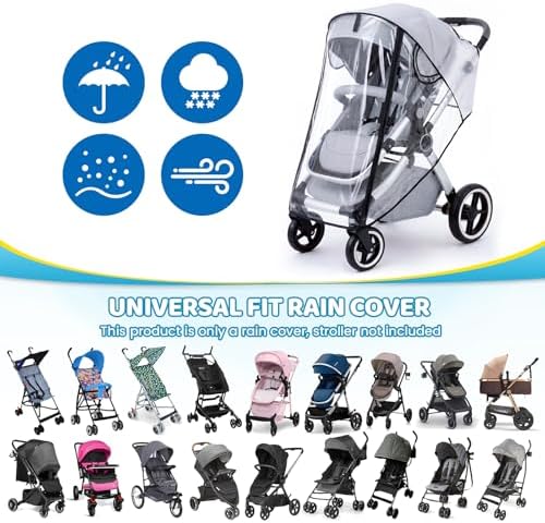 Clear Stroller Rain Cover, Universal Fit, Side Ventilation, Clear — view 4