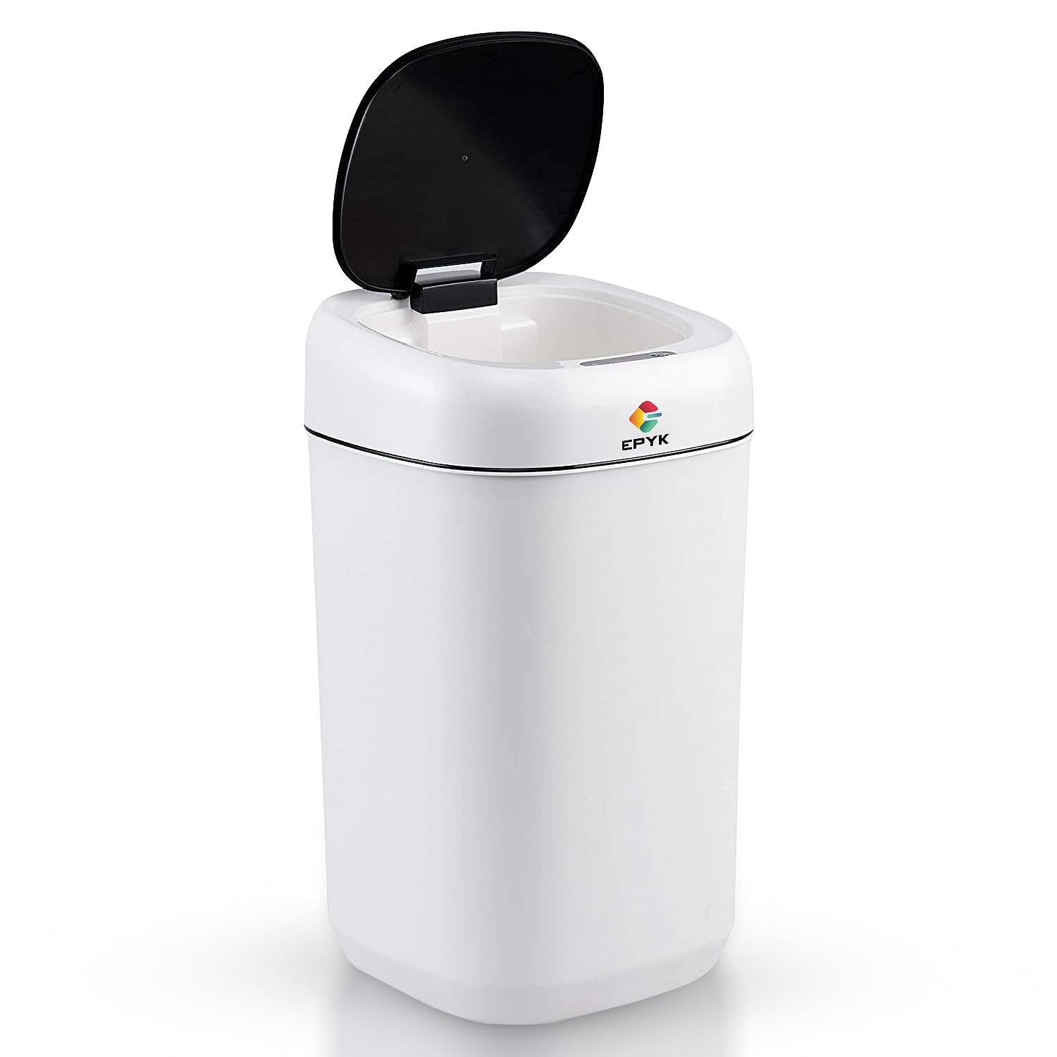 EPYK Motion Sensor Smart BIN with Lid, Automatic Waste dustbin, Hygienic, Sensor Bin Touchless Rectangular Trash Can for Bathroom, Bedroom, Room, Home, Kitchen, and Offices (9 L, White)
