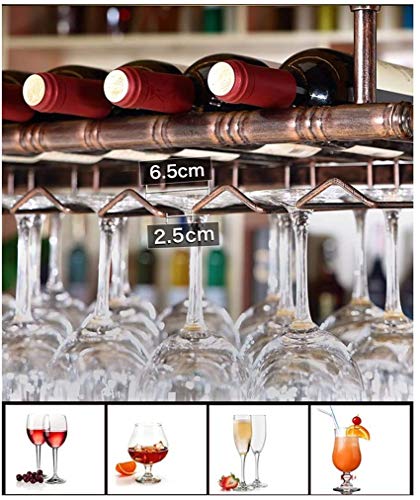 Support de verre à vin suspendu et porte-bouteille de plafond en fer