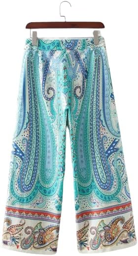 UNIQQ Wide Leg Pants for Women Dressy high-Waisted Two Side Pockets Loose-Fitting Unique Wide Waistband Multicoloured