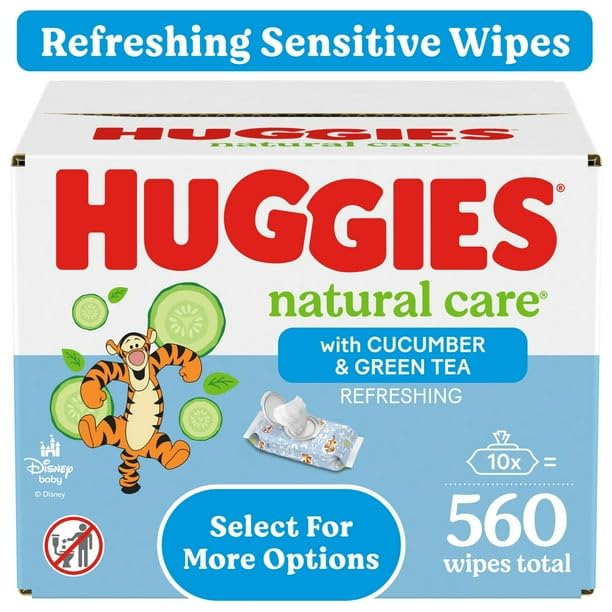 Miniatura 2 de Natural Care - Toallitas refrescantes para bebé, perfumadas, paquete de 10, 560 unidades en total, toallitas a base de plantas, pH equilibrado para