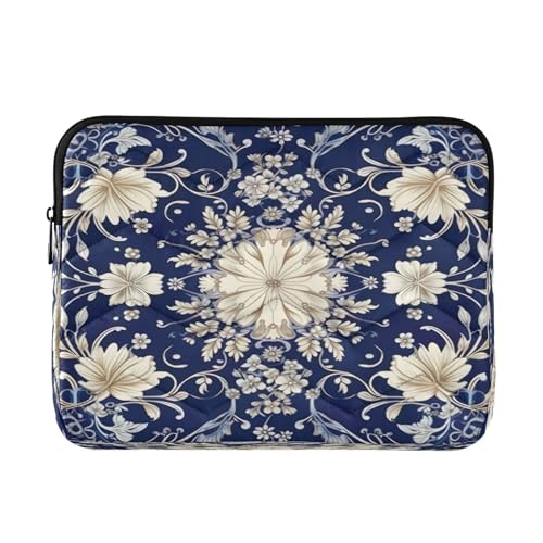 Funda Azul Floral Barroca para Laptop 13-14 pulgadas miniatura 1