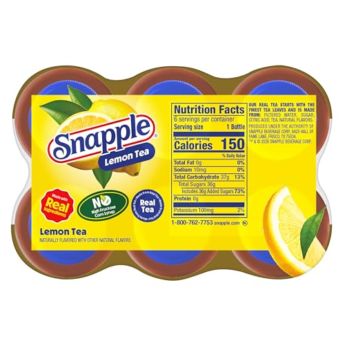 Image of Snapple Lemon Tea, 16 fl oz recycled plastic bottle, 6 pack