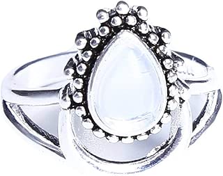 Ogquaton Sterling Spinning Ring. Fashion Moonstone Iolite u0026 Moon Thumb/Finger Worry Spinner Ring. Tamaño 6 Útil y práctico