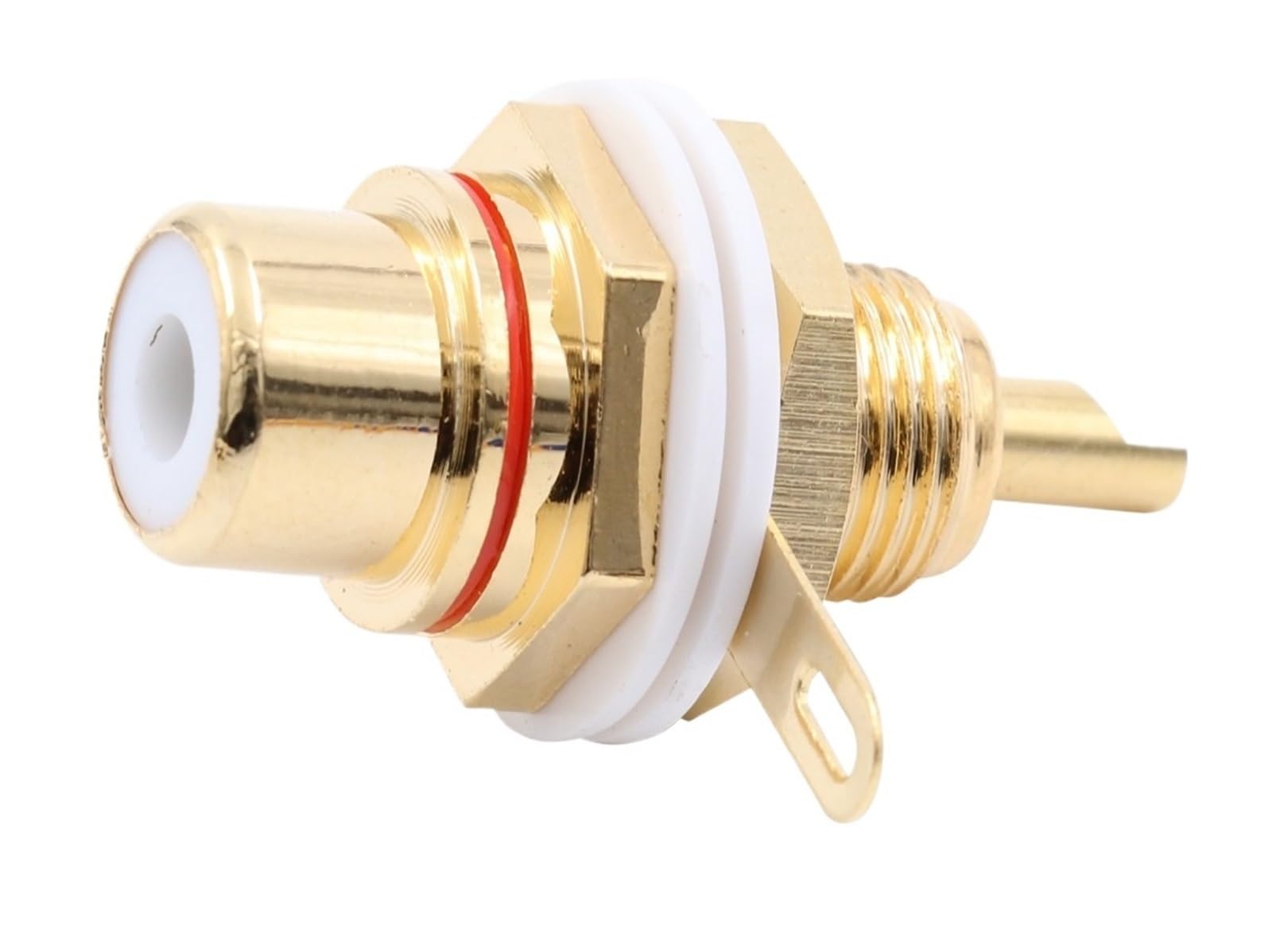 Prise RCA femelle en laiton plaqué or 24K, Terminal de connecteur de câble de Signal vidéo for montage sur panneau CD, ventes en vrac(100PCS)