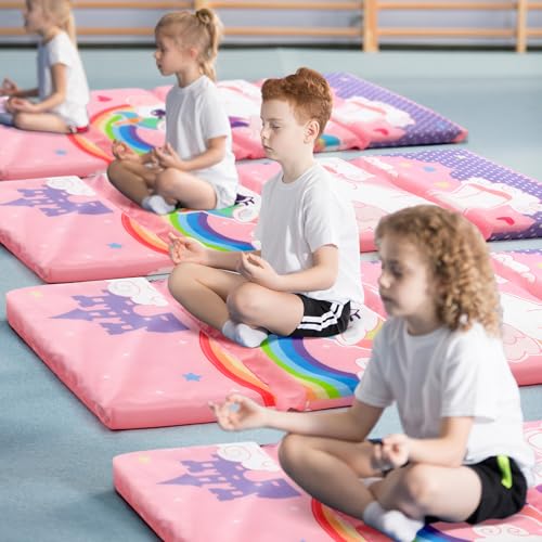 Image of Shellwei Vinyl Nap Mat Kid Preschool Daycare Sleep Mat,Big Unicorn