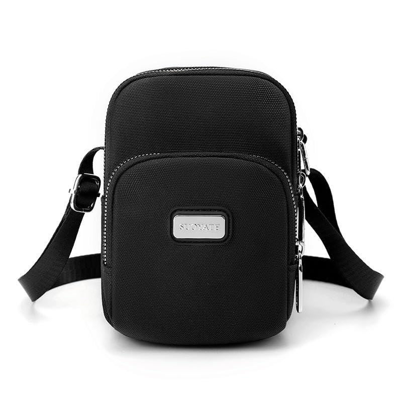 Canvas Crossbody Bags for Women Crossbody Cell Phone Purse Wallet Sling Bag Shoulder Strap(Color_Black)-image-29