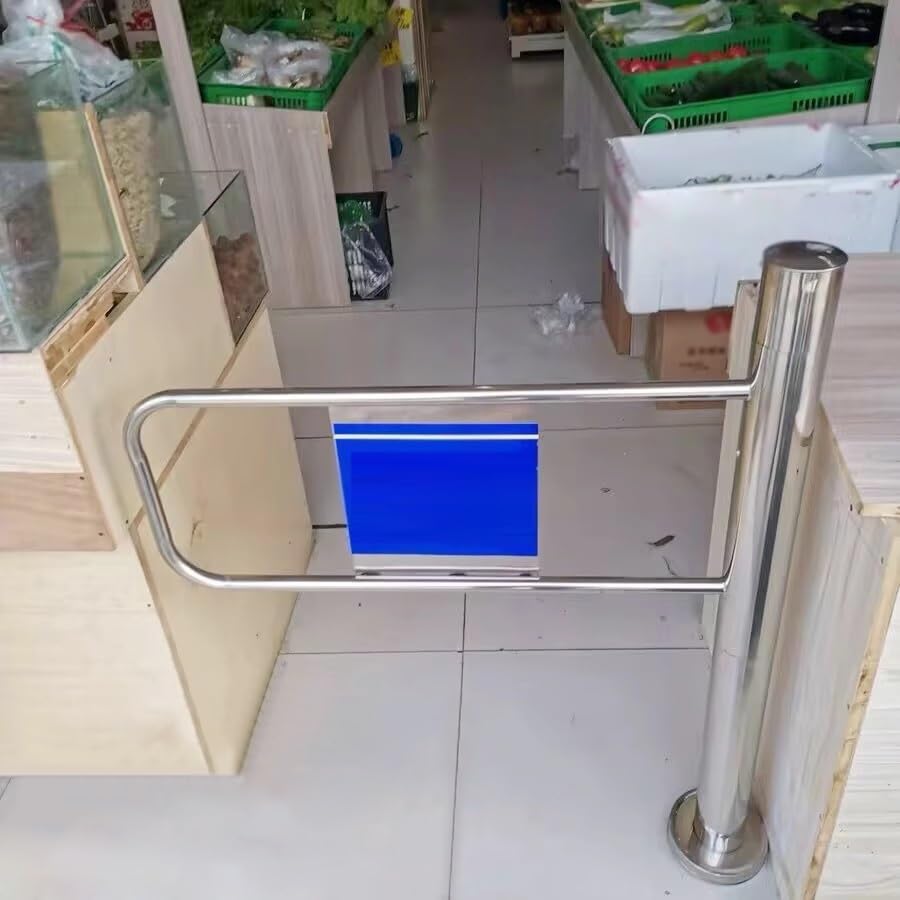 Brama jednoskrzydłowa ze stalowymi zawiasami ze sprężynowym srebrnym wykończeniem, różne (50 x 99 cm) trwałe i stylowe rozwiązanie do dostępu na zewnątrz